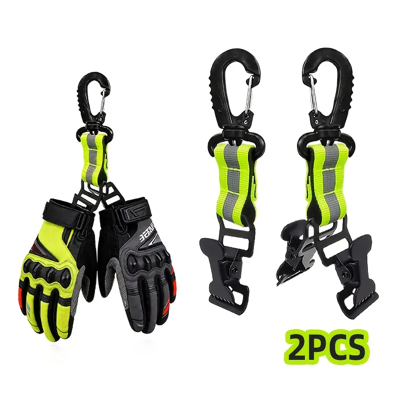 2/4 PCS Reflective Nylon Glove Clips with Serrated Grip Design Firefighter glove holders constructed with reinforced nylon webbing, secure and slip-resistant High-visibility glove clips, specially designed for firefighters