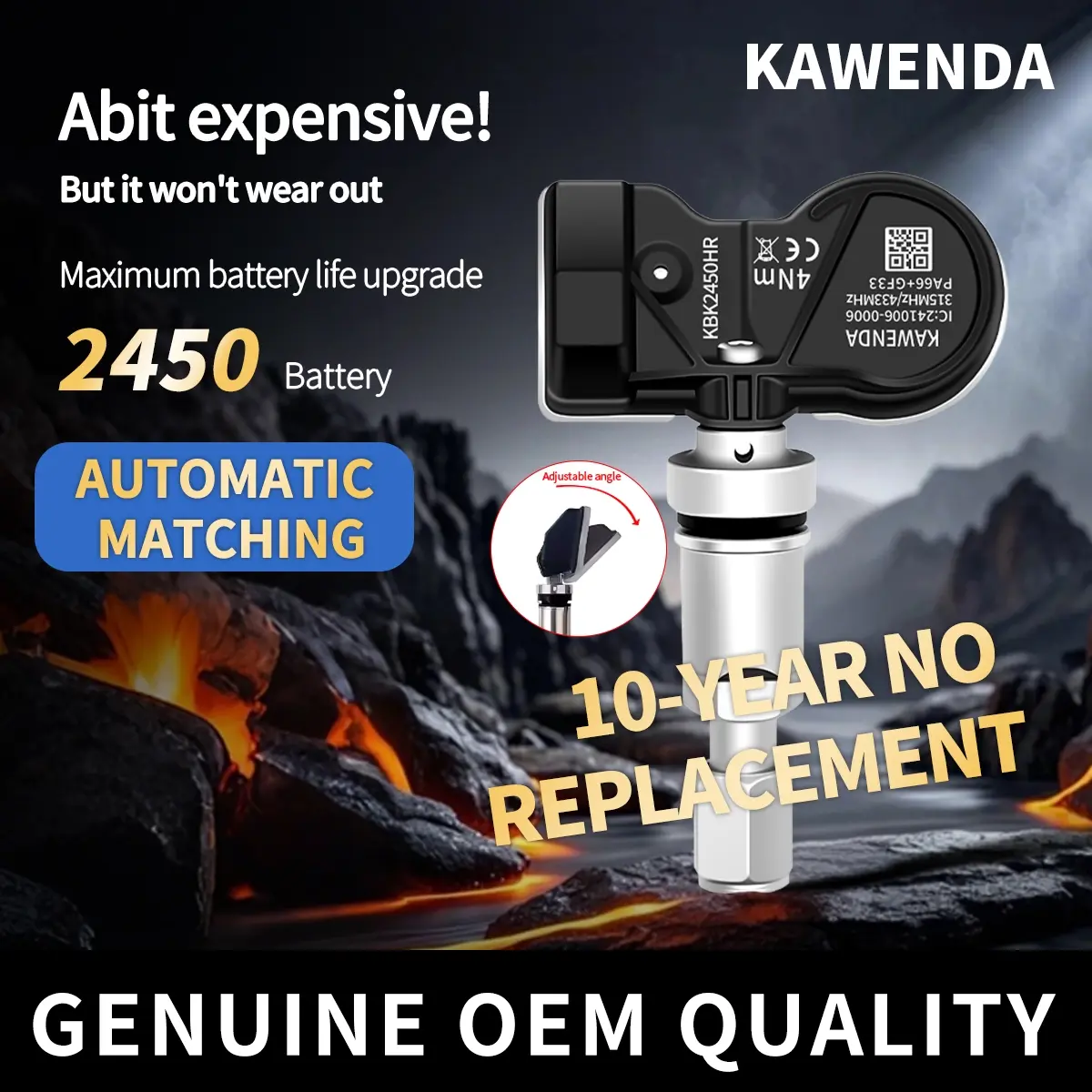 1P/4Pcs OEM:407004CB0A Frequency:433Mhz TPMS/Tire Pressure Monitoring System, Suitable for NISSAN/Renault/Renault Samsung/Venucia/Infiniti/Lada, Upgrade To A Large-capacity Battery, with An Effective Service Life Exceeding 8 Years.