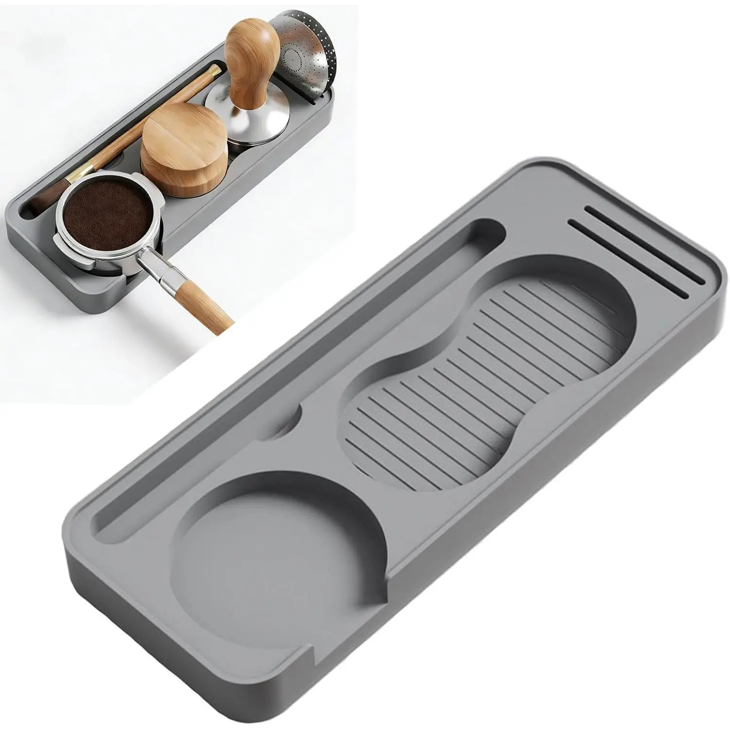 Espresso Tamping Station Espresso Tools Holder Organizer Station Espresso Station Coffee Tamper Station Multifunctional Coffee Tools Organzier Tamper Distributor Portafilter Holder