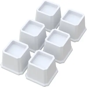 Bed Risers 3 Inch Heavy Duty Bed Elevators Set of 6 Lifts Up 3,000 lbs Furniture Riser for Sofa and Table White