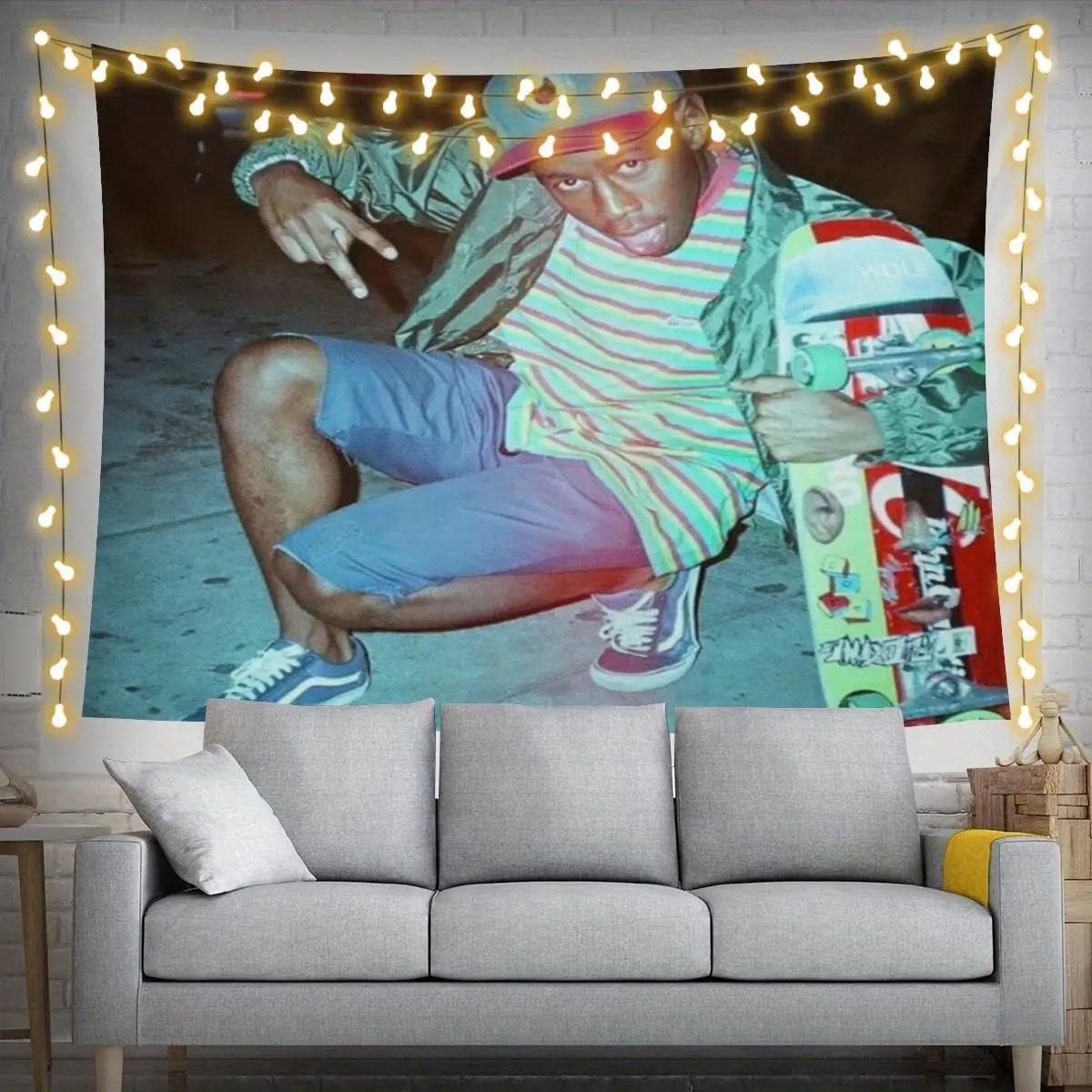 frhnczg Hip Hop Music Tapestry Tyler Album Cover College Dorm Bedroom Wall Tapestry Party Backdrop Decoration Indoor Outdoor Tapestry