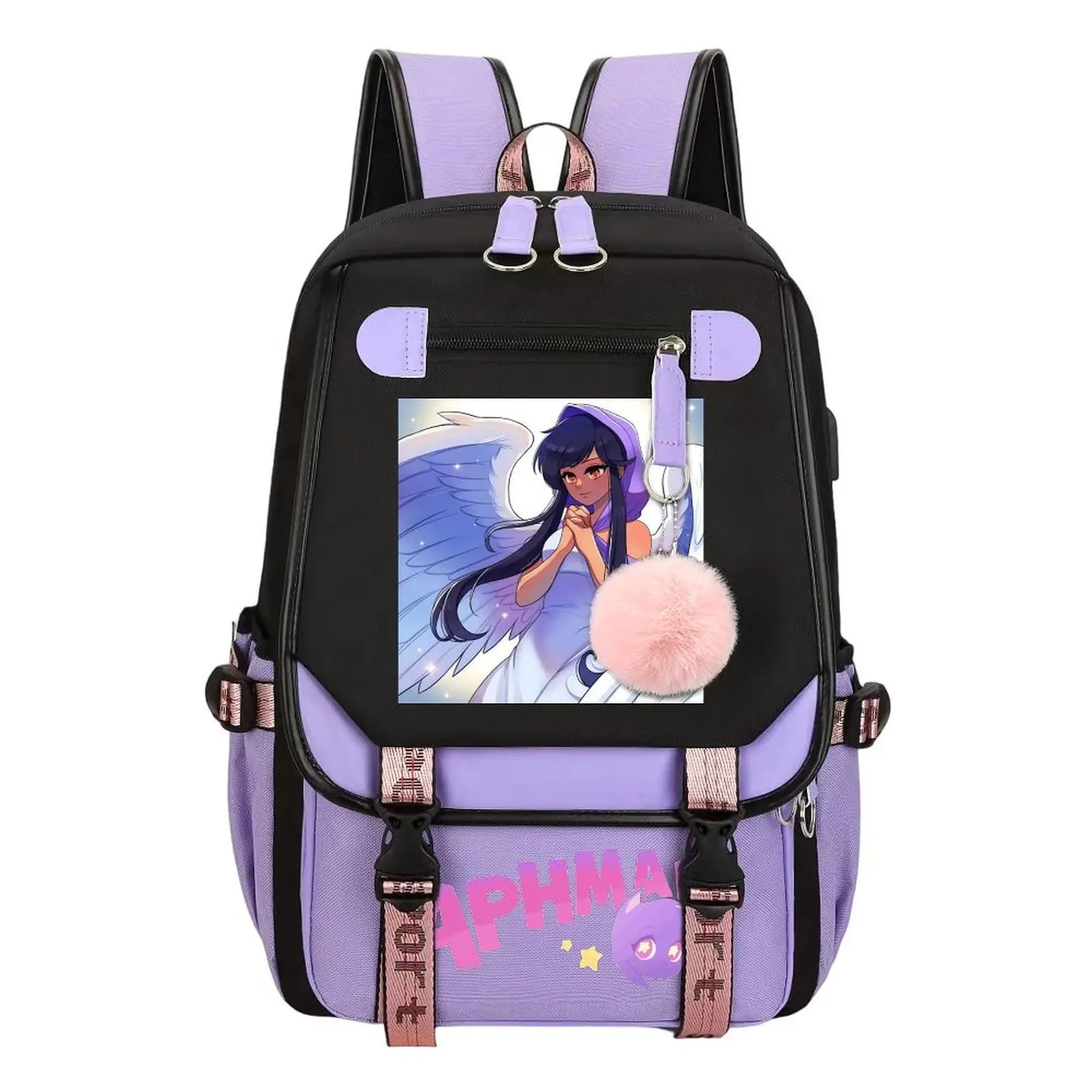 Aphmau Meemeows Character Art Backpack - Cotton, Water-Resistant Durable Unisex Backpack, 11.4in×18.1in, Large Capacity Multi-Pocket Organizer, Back to School Haul/Camping/Commuting Bag for Teen Students, Ideal Birthday & Holiday Gift