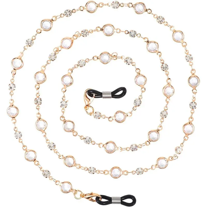 Crystal Beaded Eyeglasses Chain Crystal Glasses ChainEyeglass Beads Chains Eye Glasses Holders for Women Strap