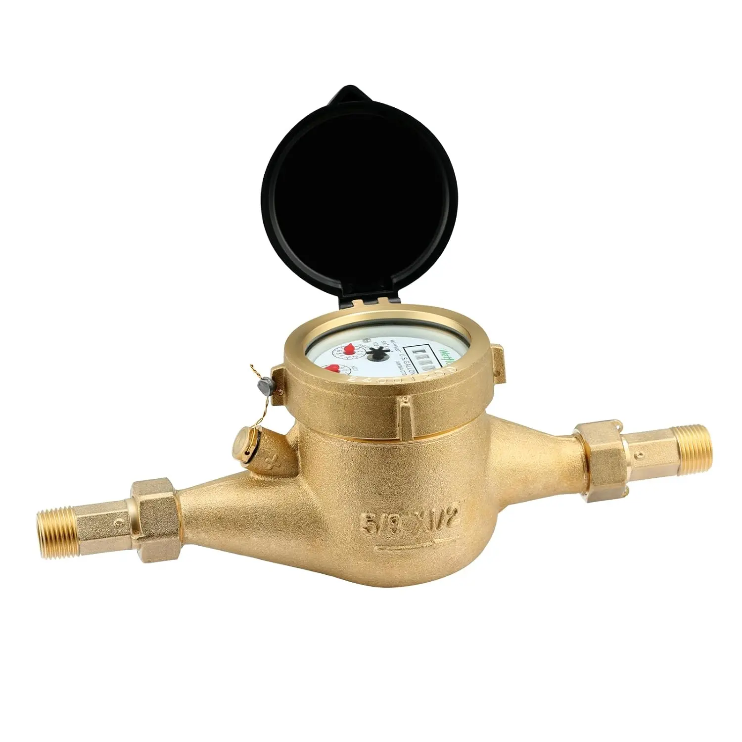 DN15 Water Meter 1/2" NPT, AWWA C708 Certification Gallon Water Flow Meter, Cold Water Meter, for Garden/HomeAmpartment, Horizontal Install.