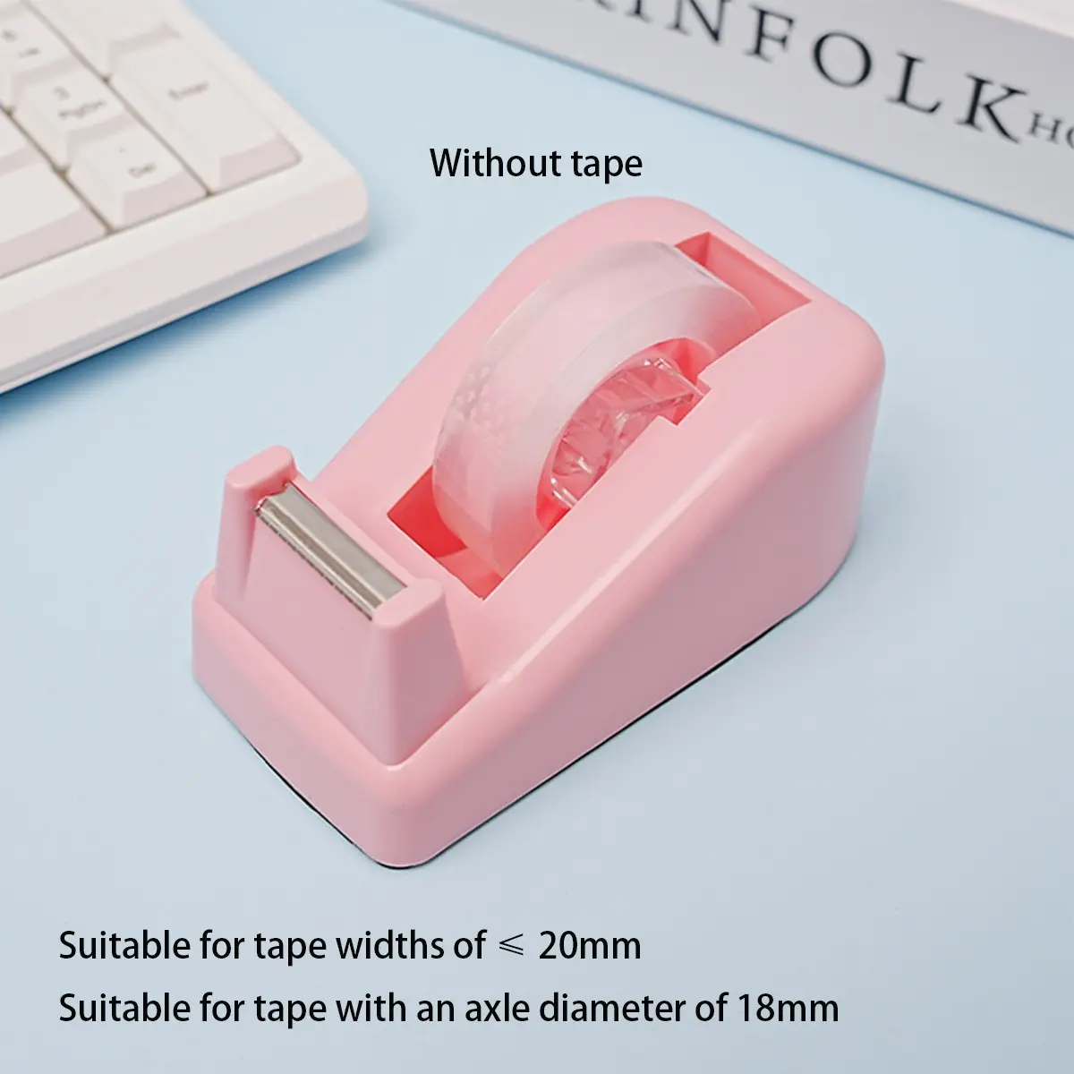 Large Tape Cutter Macaron-Colored Desktop Plastic Tape Holder, Office Supplies, School DIY Crafts, Journal Making, Tape Dispenser