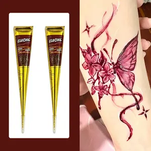 Semi-permanent body paint cream, 2 counts, Face Body Cosmetic, henna paste, colorful pigments, temporary hand-painting cream, tattoo paint paste
