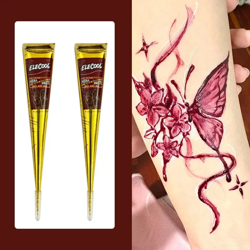 Semi-permanent body paint cream, 2 counts, Face Body Cosmetic, Body Makeup, henna paste, colorful pigments, temporary hand-painting cream, tattoo paint paste