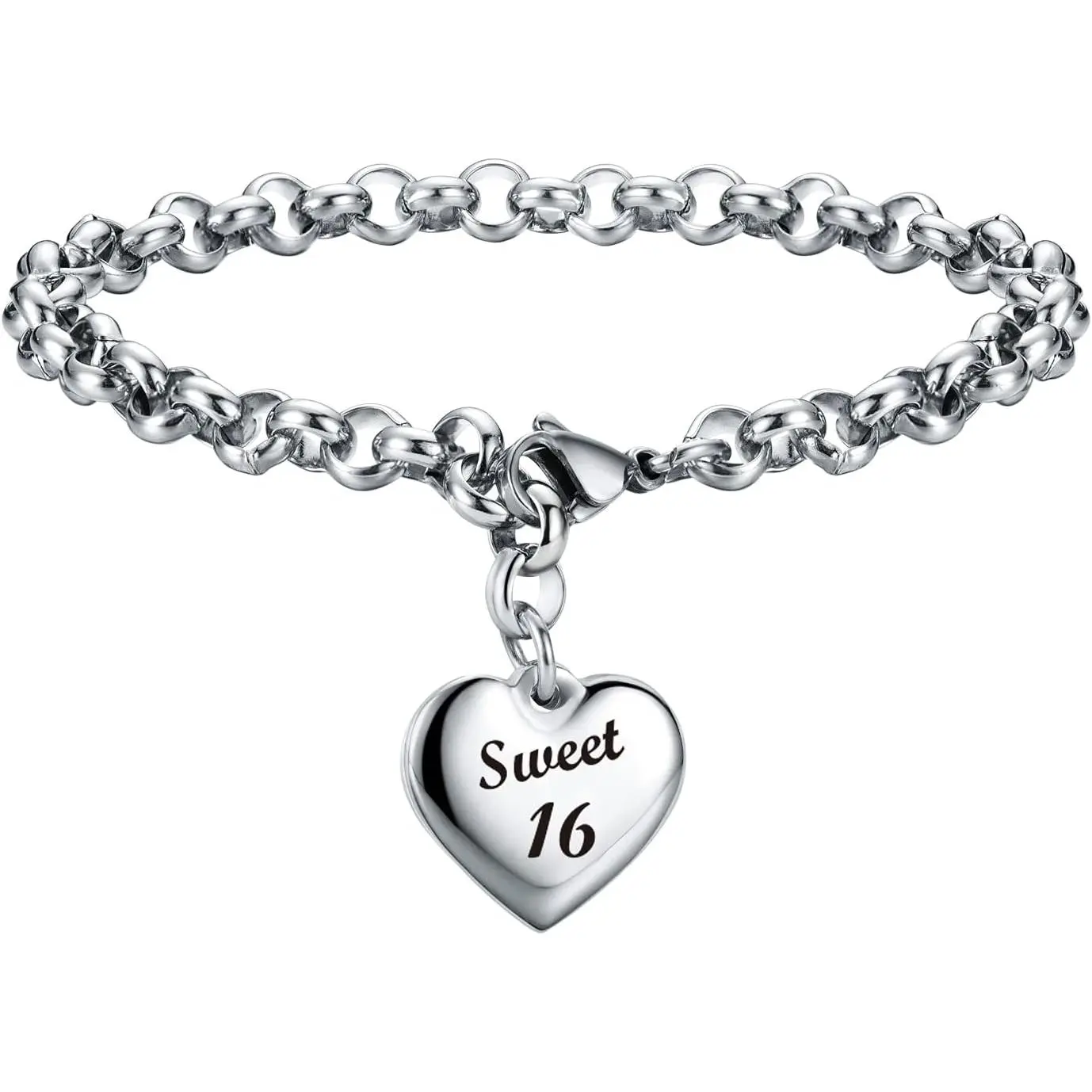 Happy Birthday Gifts Bracelet Heart Charm Birthday Bracelets Gift for Women Teen Girls 11th 12th 13th 14th 15th 16th 17th 18th 19th 20th 21st 25th 30th