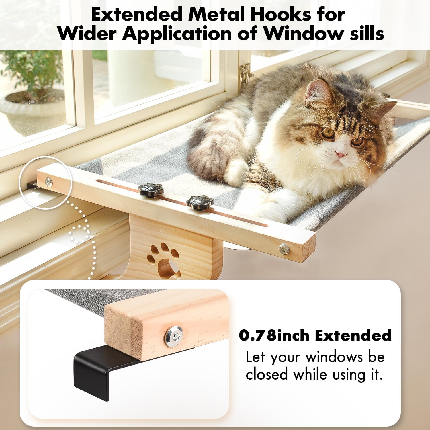 Adjustable Cat Window Perch Hammock Multi Purpose Pet Lounge for Window Sill Desk Cabinet Cozy Cat Bed with Reinforced Support Quick Setup Foldable for Space Saving