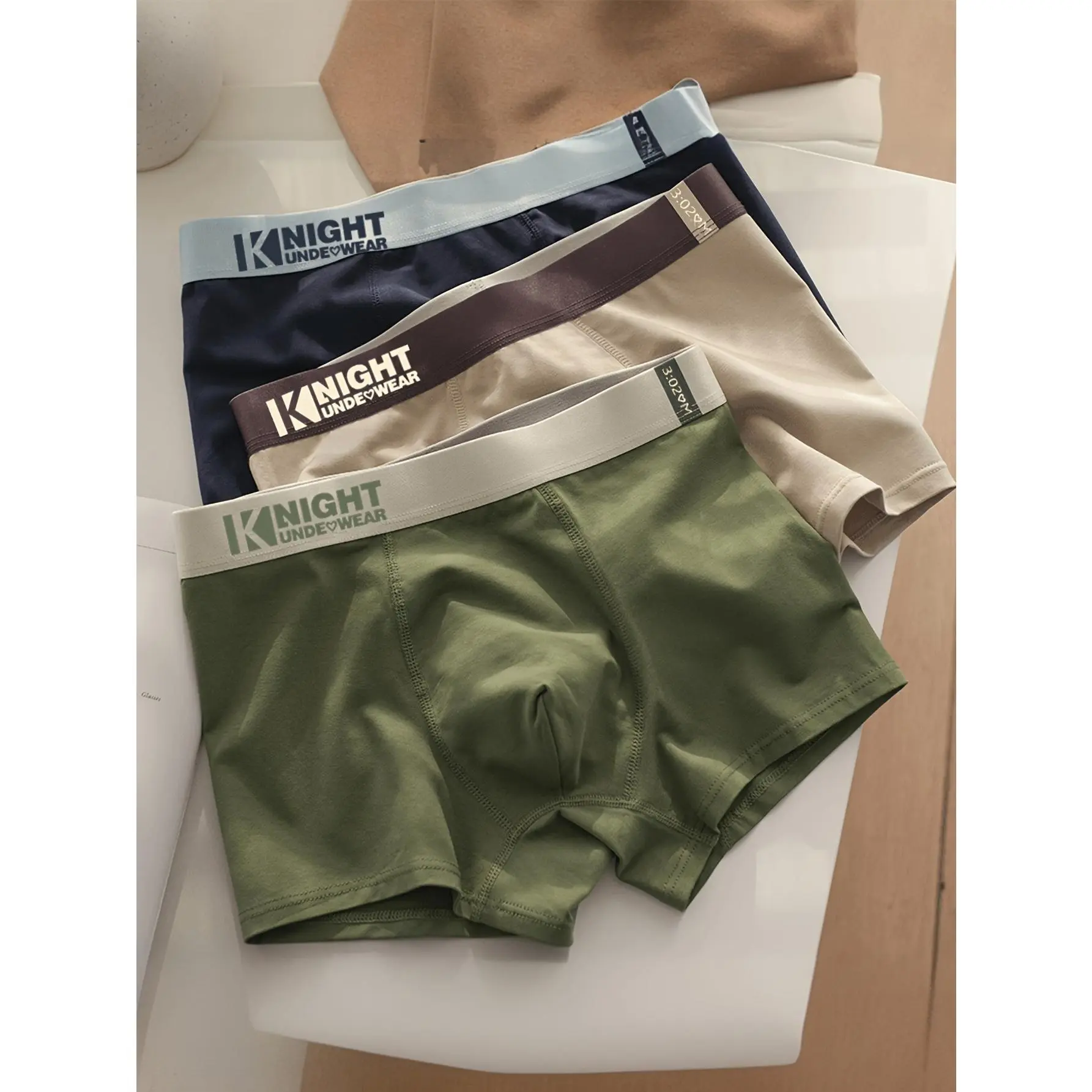 Men's 3-Pack Pure Cotton Boxer Briefs - Breathable, Soft, and Comfortable, Mid-Waist Style