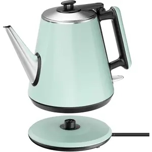 Small Electric Kettle 0.9L, 304 Stainless Steel, 1000W  Boiling,  Green Design, Auto Shut-Off, Dry Boil Protection for  Office Coffee
