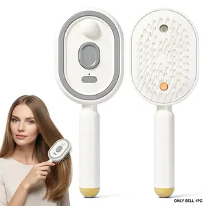 2026 New Three-In-One Electric Spray Cushion Massage Comb, Rechargeable Hydrating Spray Hair Brush, Anti-Static Smooth Hair Steam Comb, Repair Frizzy Hair, Nourish Scalp