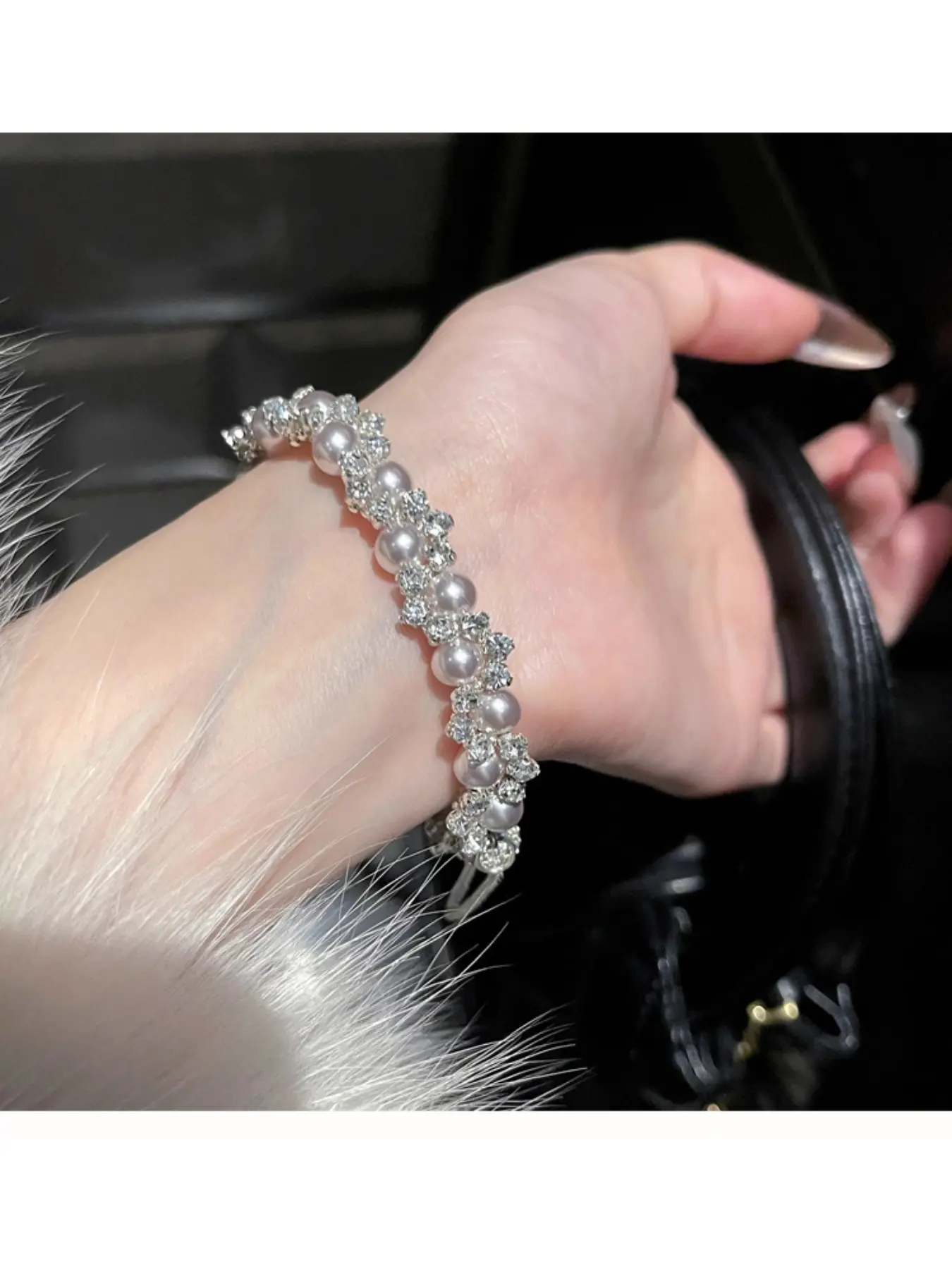 Magnetic clasp zircon manta rose purple pearl bracelet, luxury high-end woven beaded women's small niche hand accessory