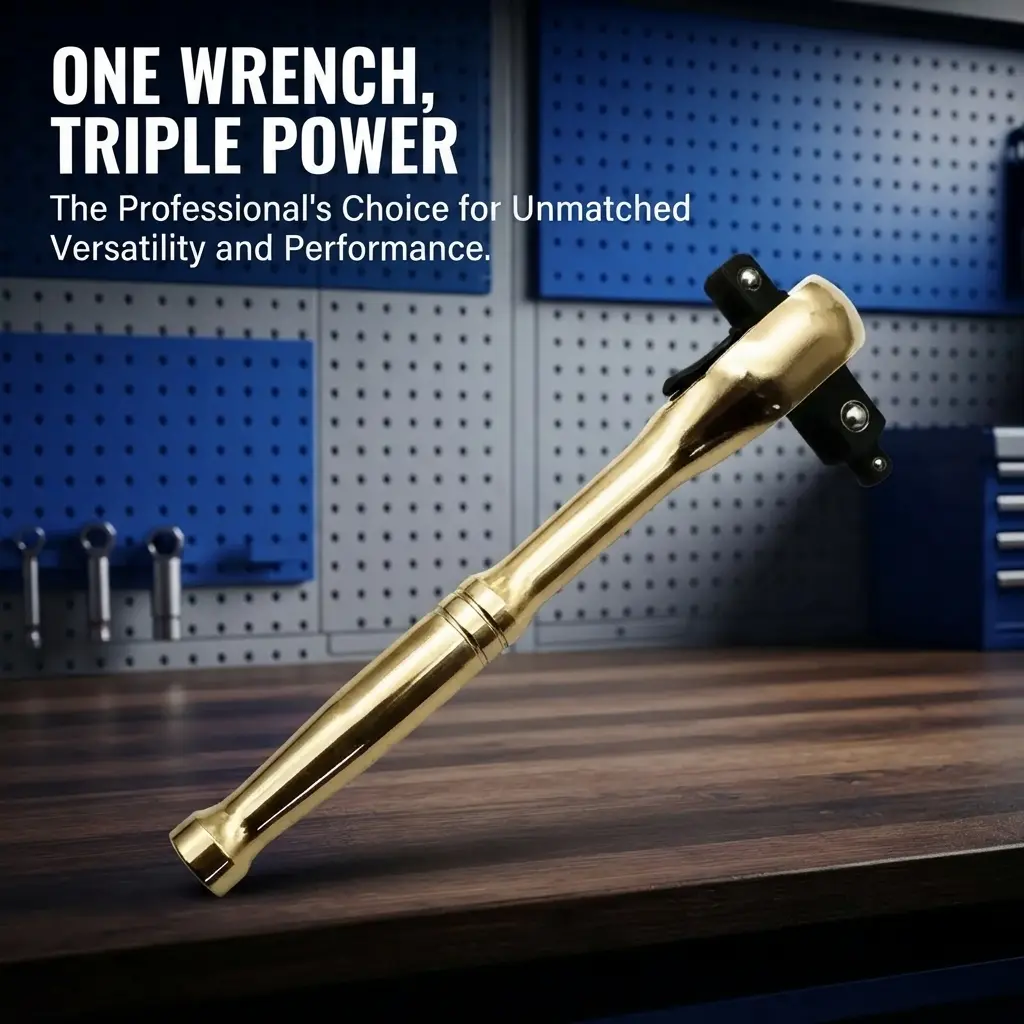72‑Tooth Reversible Ratchet Wrench| 1/2" 3/8" 1/4" Drive Carbon Steel 18cm Socket Spanner