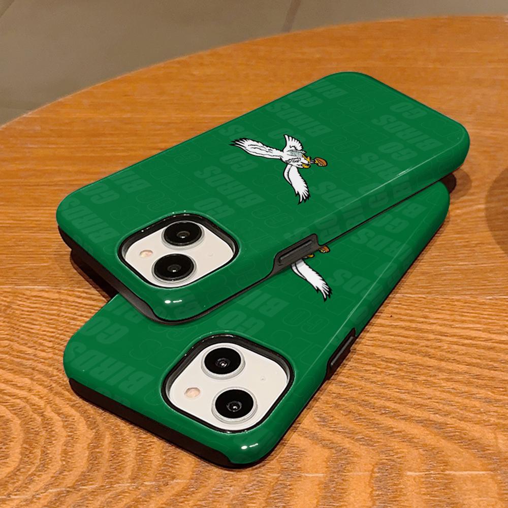 Go Eagles Football Phone Case , Shockproof Rugged Cover Dual Layer Soft TPU Hard Bumper Hard Shell for iPhone 11 12 13 14 15 16 17 Pro Max Plus Air X XR 7 8 XSMAX