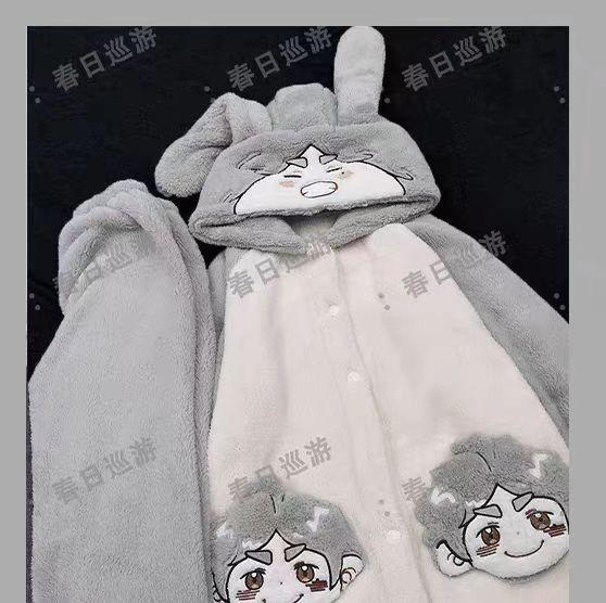 Haikyuu!! Pajamas Kageyama Tobio Hinata Shouyou Cosplay Robe And Pants Soft Cute Thickened Coral Velvet Warm Couple Homewear