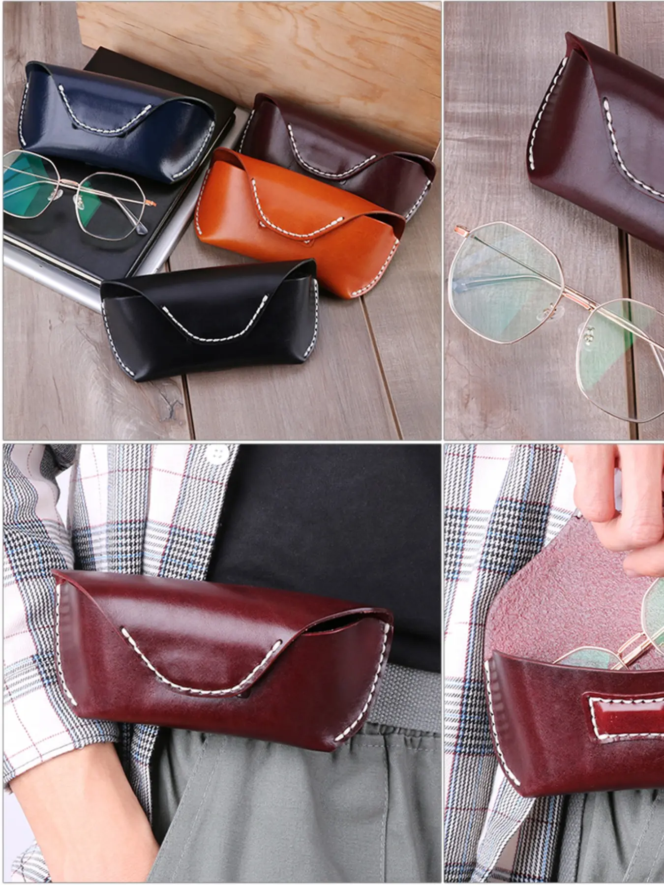 Soft Leather Sunglasses Case, Thin Protective Sun Glasses Bag, Ideal for Daily Use, Durable and Lightweight Design, Perfect Gift Option