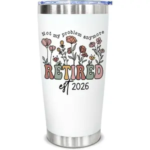 Retirement Gifts for Women 2026 - Not My Problem Anymore Cup - 20 oz Stainless Steel Tumbler Retired Woman - Farewell Good Luck Gift to Mom, Wife, Sister, Boss, Coworker, Teacher, NurseGift