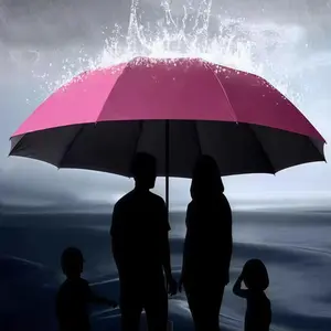 Double-person umbrella with 12 reinforced ribs, windproof and waterproof large umbrella, essential multi-functional umbrella for heavy rain
