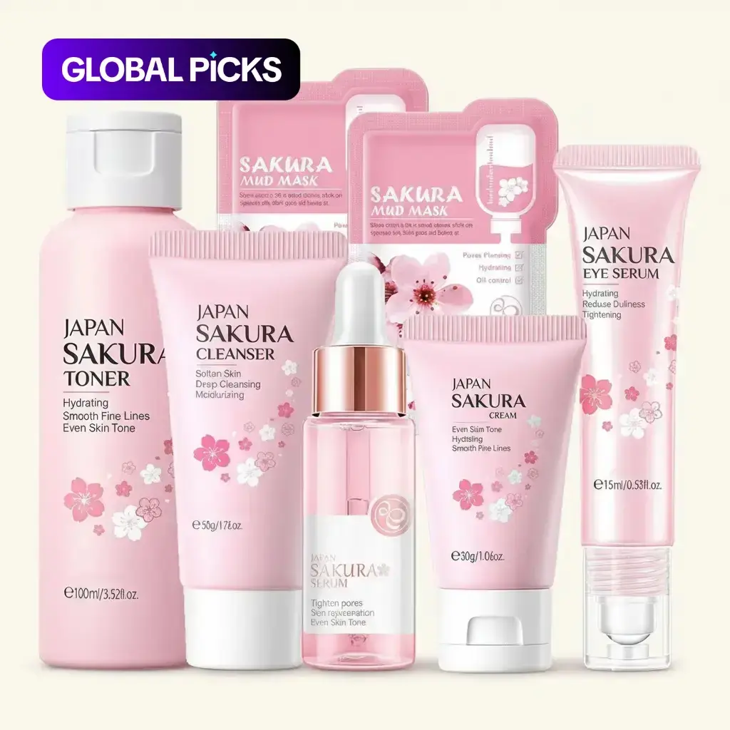 Moisturizing Skin Care Kit for Women, 7 Counts Rejuvenating Set with Facial Cleanser, Face and Eye Serum, Face Cream, Toner and Mud Mask, Hydrating Cleansing Skincare Routine Skin Care Sets #GLOBAL PICKS