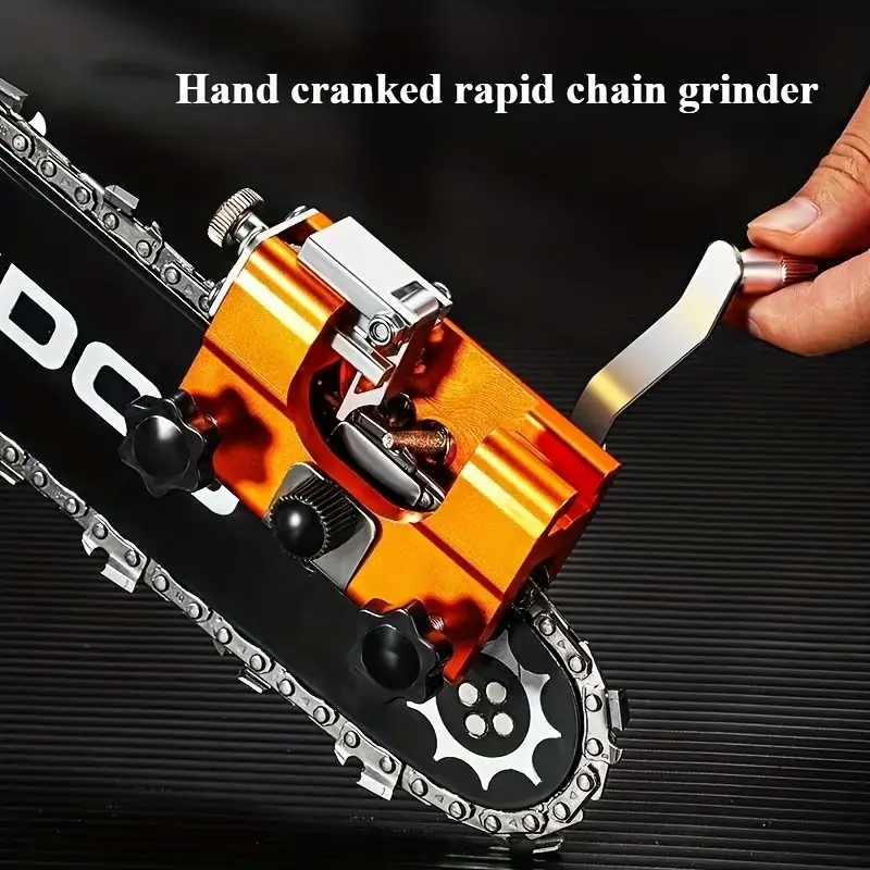 Portable Chainsaw Sharpener Kit, Quick Chain Saw Sharpening Tool, Hand Crank Chain Grinder, Electric Chainsaw File, Fits Various Chainsaws, Hand Cranked, Universal Fit