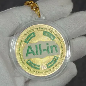 3D Stock Decision Coin Keychain, Stock Trend Prediction Coin, Fun Gift for Stock Traders, 3D Dual-Sided Color Relief Coin with Keychain
