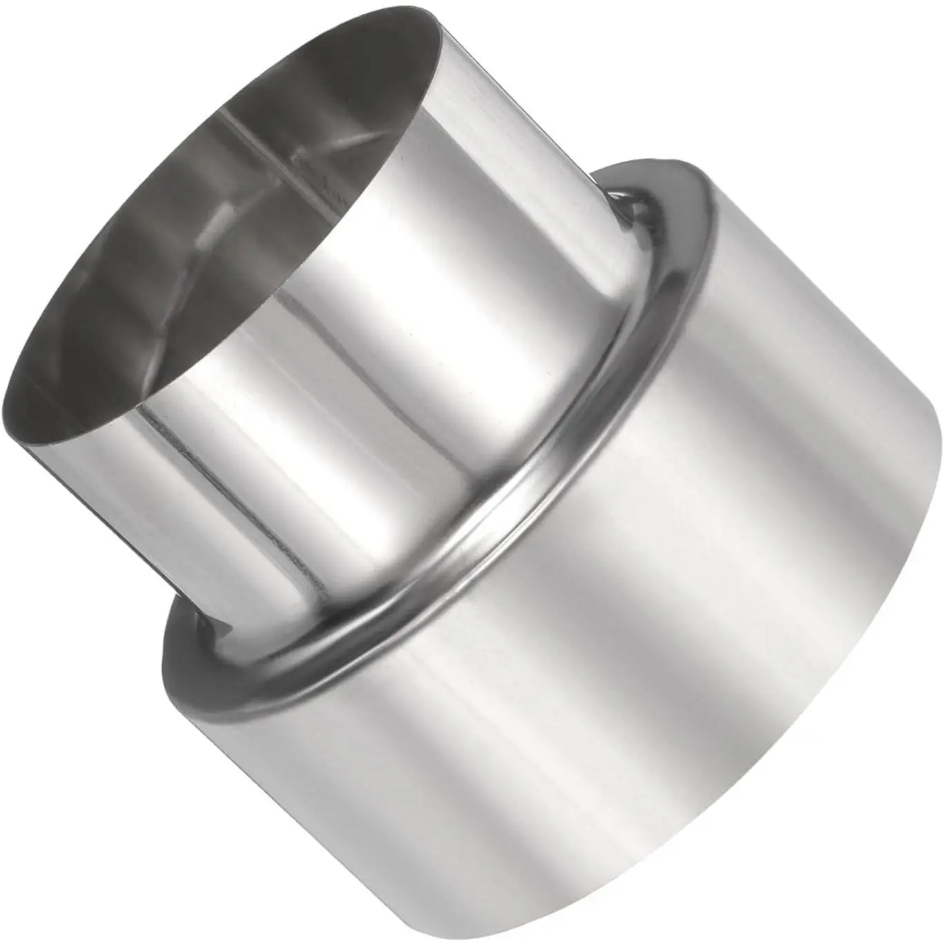 Stainless Steel Exhaust Adapter Reducer Connector - 4" ID to 3.1" OD Universal Fit Round Duct Coupler Fitting for Wood Stoves, Fireplaces