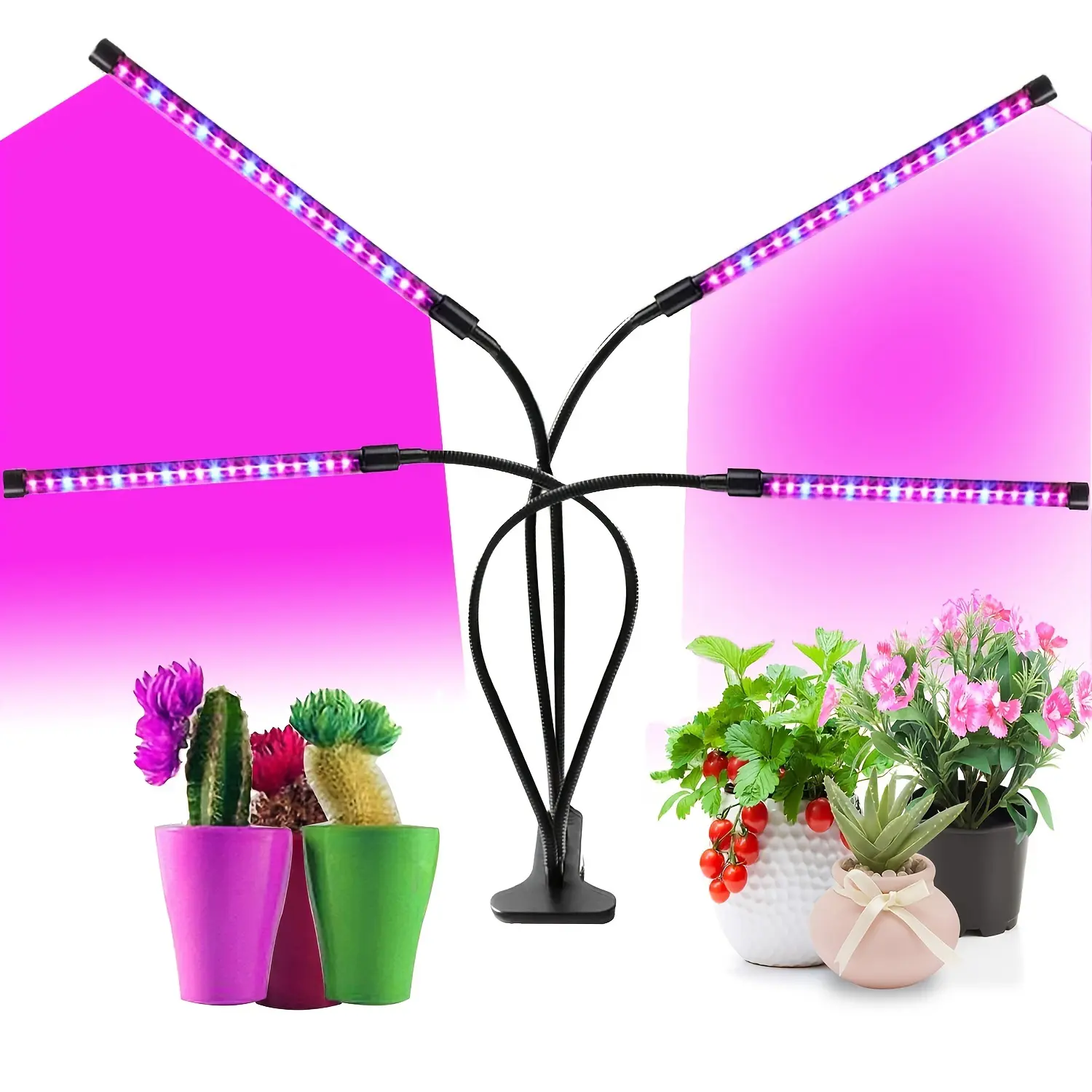 LED Plant Growth Light, USB Red-Blue Spectrum, Rotating & Flexible Design, 5 Brightness Levels, 3/9/12-Hour Timer, Ideal for Indoor Plants, Garden & Home