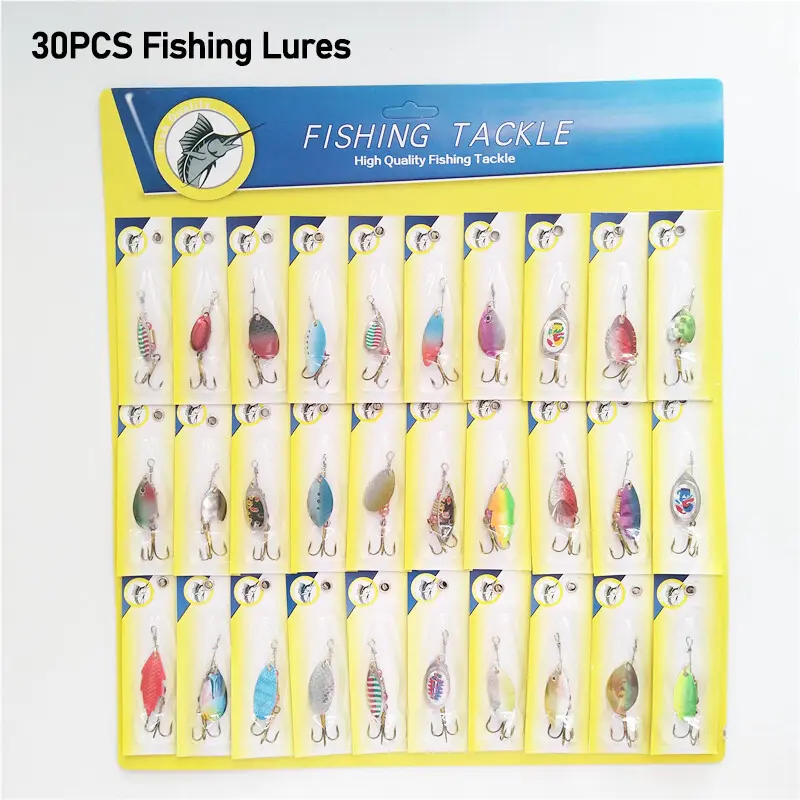30Pcs Durable Metal-Copper Trout Spoon Fishing Lure Kit (5.5cm, 2.3-3.2g) - Colorful Paint, Life-Like Swim Action, Spinner Baits for Char, Bass Tackle (Bulk, No Packaging)