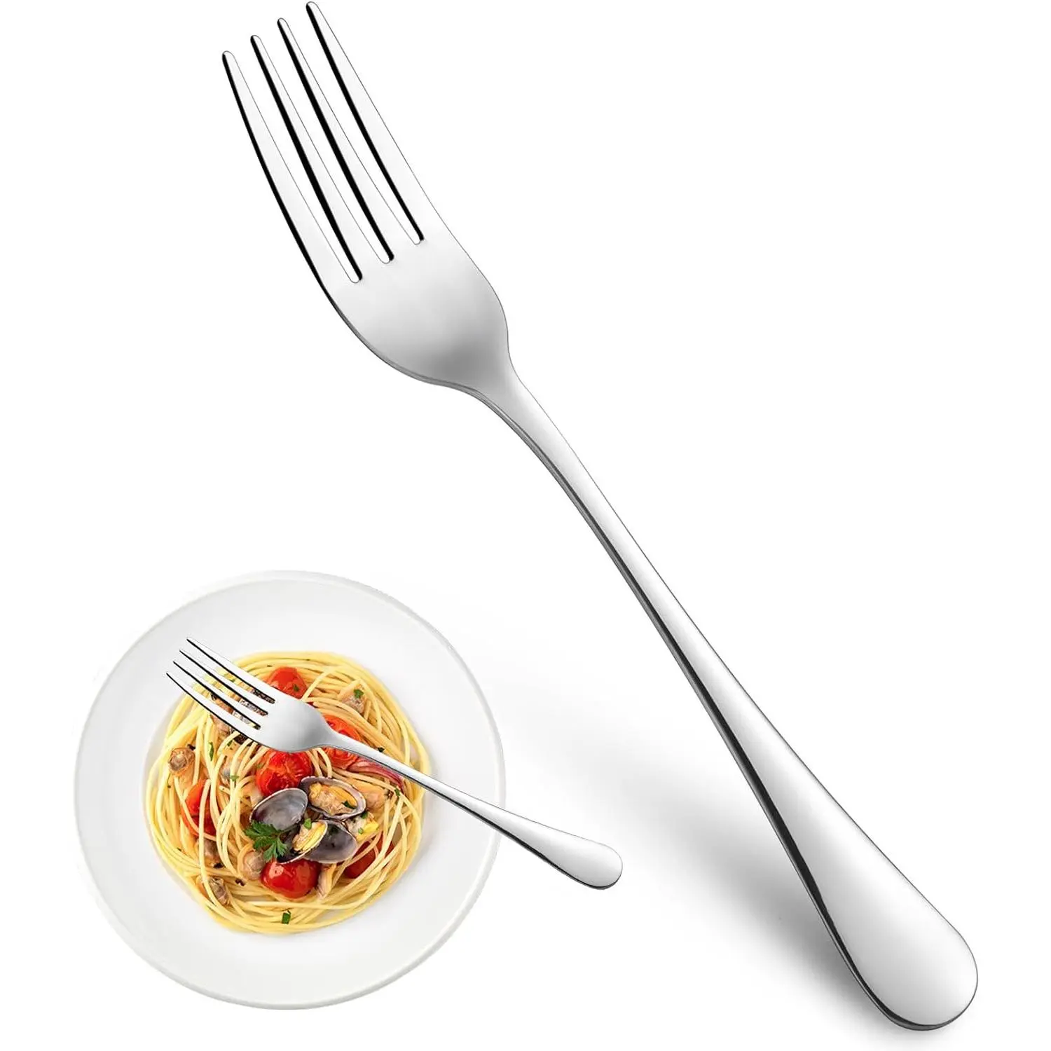 Dinner Forks,Set of 16 Top  Grade Stainless Steel Silverware Forks,Table Forks,Flatware Forks,8 Inches,Mirror Finish & Dishwasher Safe,Use for ,Kitchen or Restaurant