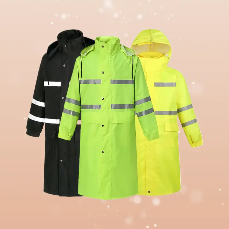 Thickened Full Length One Piece Reflective Raincoat Heavy Rain Protection For Cycling Outdoor Emergency Rescue