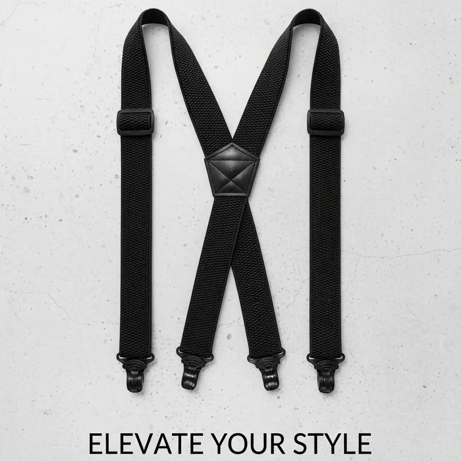 Under Clothes Hidden Suspenders Men Women – 1.48” Wide Adjustable Elastic Clip Suspenders, Anti-Slip Pants Holder No Belt Pressure