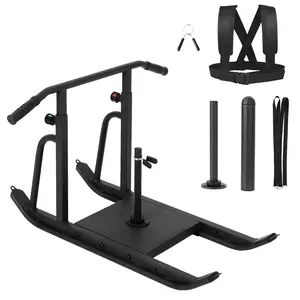 Weight Sled, Football Sleds and Chutes,Sled Push Gym Equipment with Adjustable Height Handle for Workout Fitness, Running Speed, Football, Strength, Fits 1" & 2" Weight Plates, Black