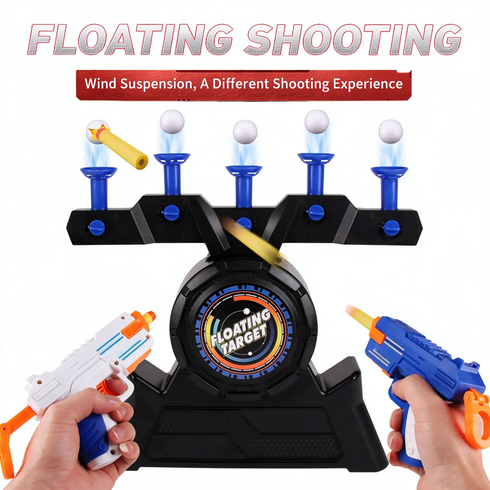Electric Floating Ball Shooting Target Game, Hover Shot Floating Dart Target with Suspended Balls, Interactive Shooting Game Toy for Kids Birthday Party & Family Indoor Game