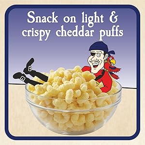 Booty Aged White Cheddar Cheese Puffs, GlutenFree, Kids Snacks, 1oz (12ct)