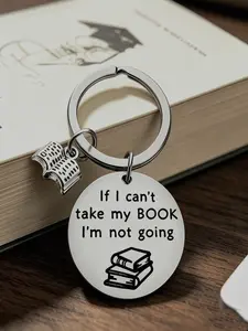 Keychain for Book Lovers, Gift for Book Friends, Memorial Item for Libraries, Funny Gift for Students, Classmates, and Book Enthusiasts