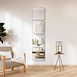 Self-Adhesive Mirror Sticker with Backing Tape, 15x47 Inch Soft Glass Mirror, Home Use Full-Length Mirror, Instagram Style Bedroom Reflective Film
