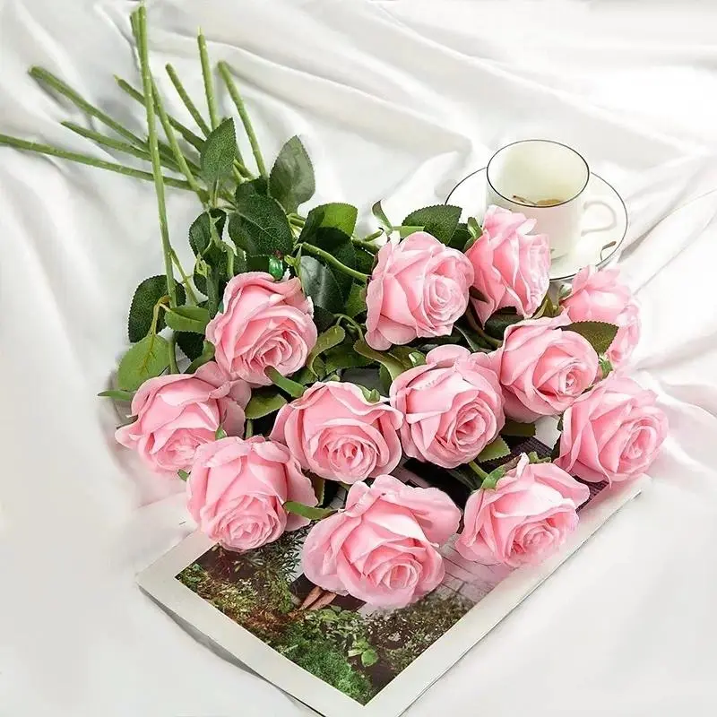 Artificial Roses - Realistic Fake Flowers for Wedding Decor, Party Arrangements, Floral Decor & Home Decoration | Lifelike Design, Durable Material, Perfect for Bridal Bouquets, Table Centerpieces & Indoor Display | Faux Roses with Soft Texture