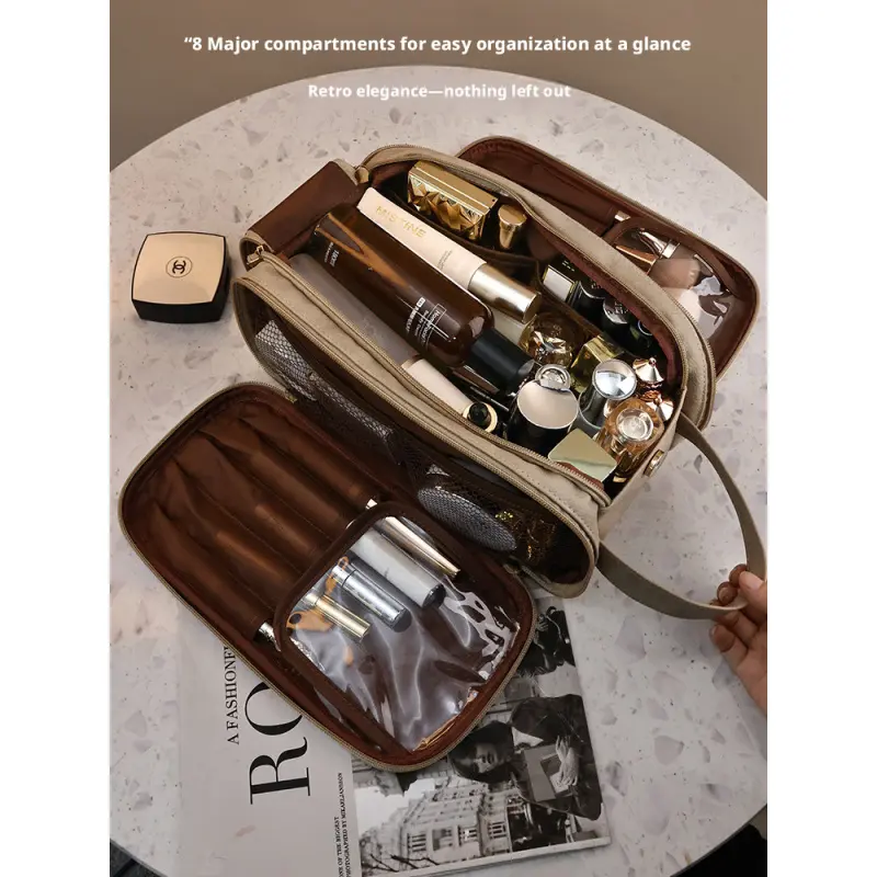 Cross-border large-capacity makeup bag, high-end portable travel toiletry bag, multifunctional storage bag, portable organizer, Travel Cosmetic Bag, Cosmetics Bag