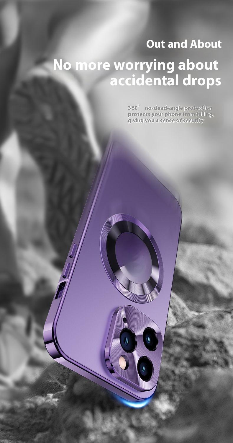 Metal Frame iP 17 Pro Max Case Purple Full Coverage Privacy Screen Lens Protection Magnetic TPU Back International Warranty Phone Cases phone case 17 pro max