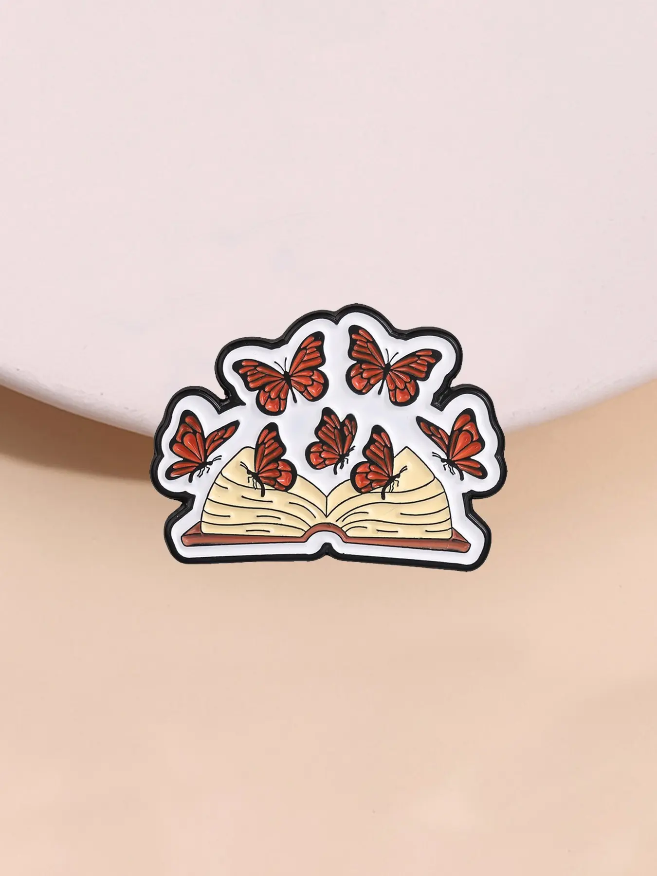 Cartoon Butterfly Book Enamel Brooch, Reading Lover Alloy Pin, Lapel Backpack Badge, Jewelry Accessory, All Seasons Party Style
