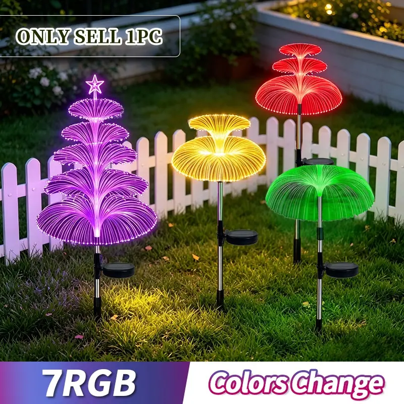 Solar Jellyfish Outdoor Lights, Solar Garden Jellyfish Light String, with 7 Color Variations, Perfect for Holiday Decorations in Courtyards, Gardens, Pathways, Weddings, Parties, Halloween, and Thanksgiving/Christmas Festivities.