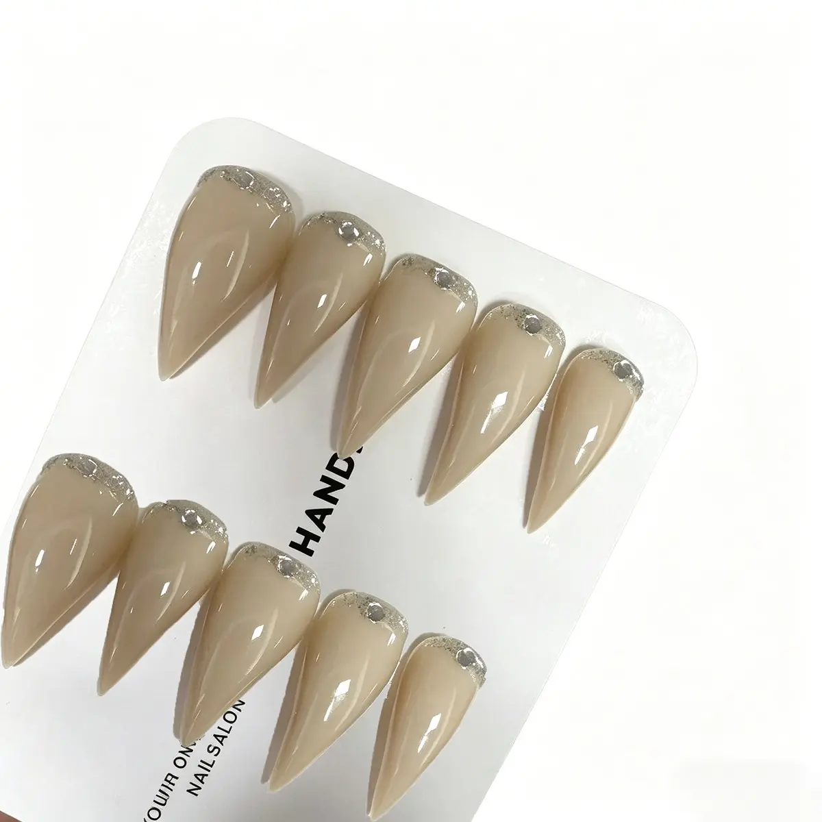 Spring Summer Gradient Water Drop Press-On Nails, Handmade Ballerina Falsenails, Reusable Elegant False Nails, No Allergens, Acrylic Fake Nails