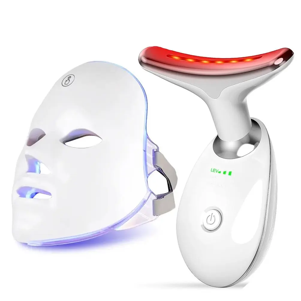 1 Piece of Led beauty mask and 1 piece of neck lifting device