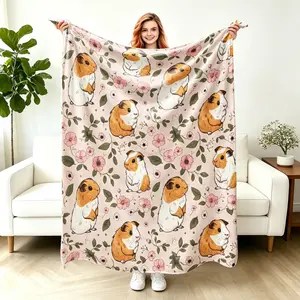 Cute Sloth Flannel Blanket—Featuring a cartoon pattern of tropical leaves and flowers; lightweight and comfortable, and super soft—perfect for use as a decorative throw, on the sofa, or in the bedroom. An excellent gift for children, family, and friends.