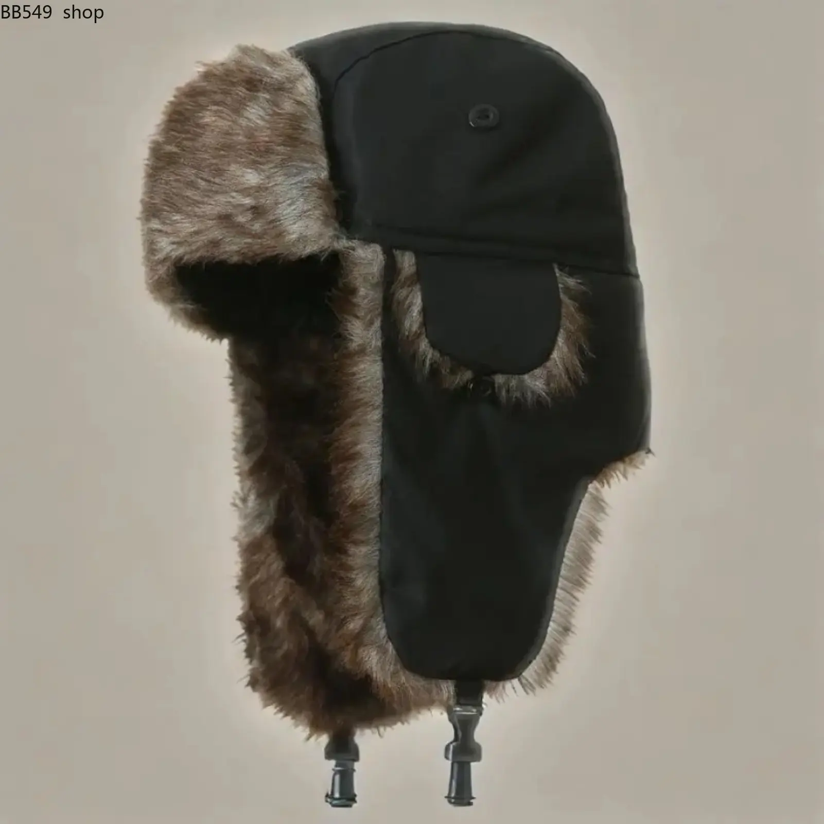Faux Fur Aviator Trapper Hat, Warm Winter Ear Flap Cap with Reflective Design, Windproof Cold Weather Hat for Outdoor Activities, Snow Trips, Travel & Daily Wear