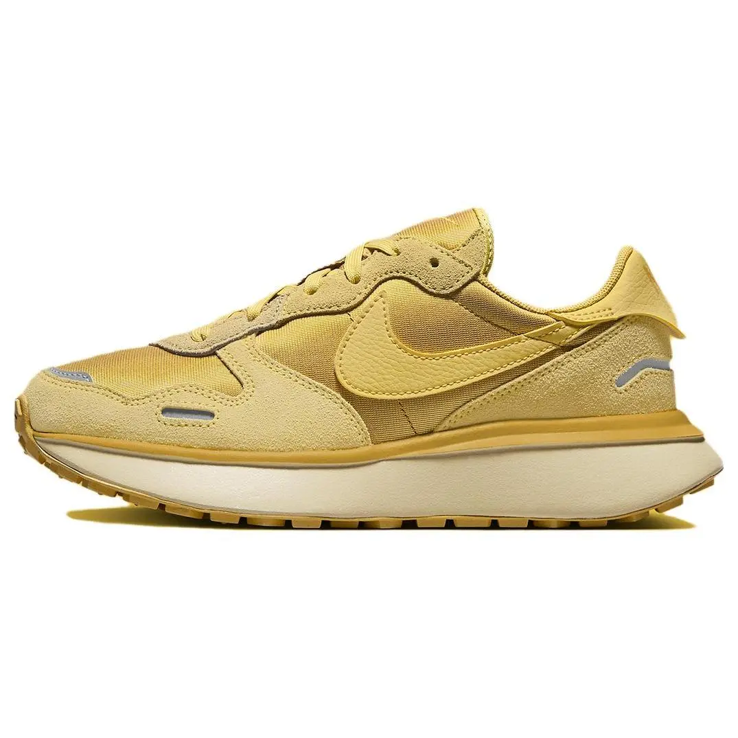 Nike Phoenix Waffle Women's Low-Top Casual Shoes for Everyday Comfort in Yellow Verifiable, with credentials and supporting global authentication