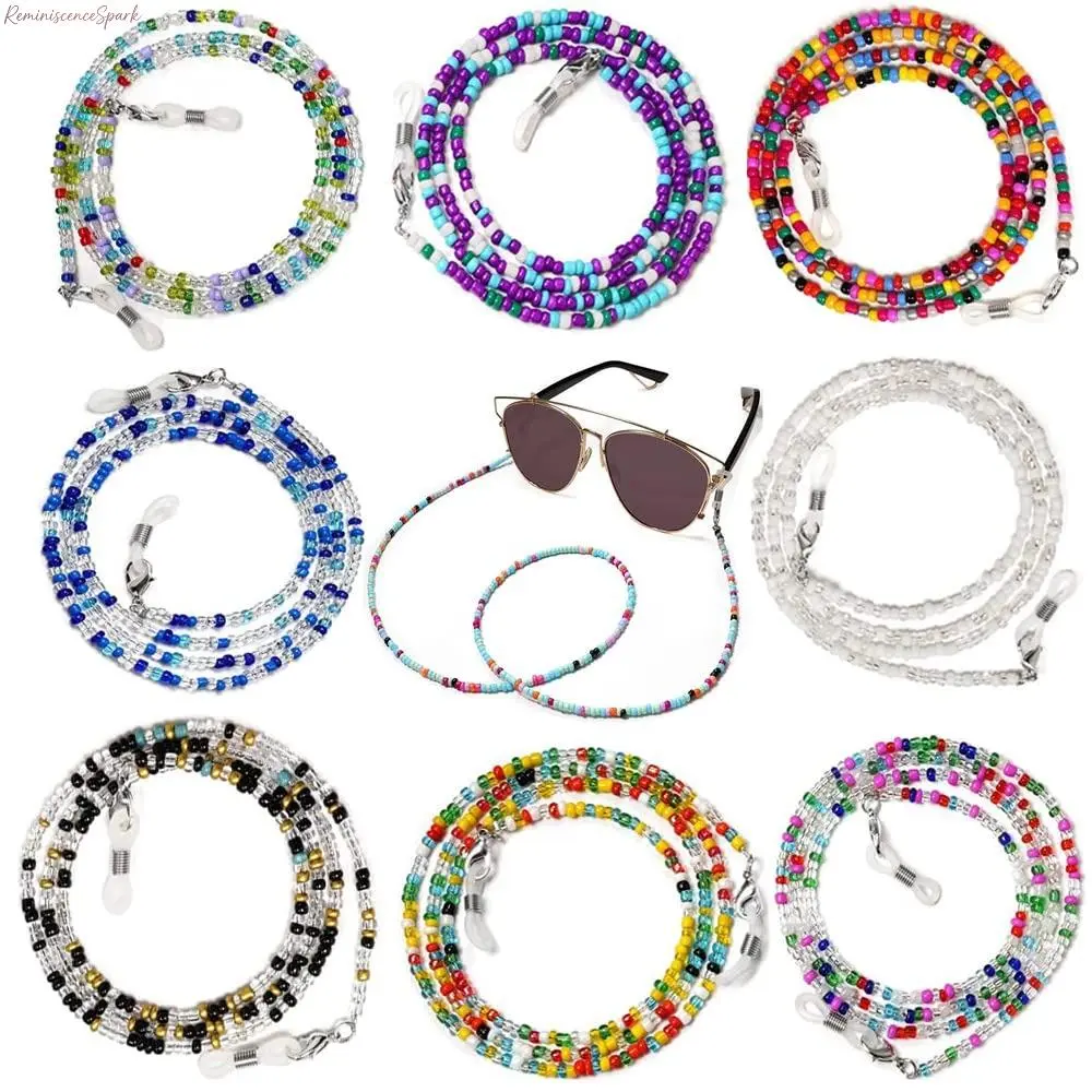 Women's 8-Pieces Decorative Beaded Eyeglass Chains, Multi-Purpose Neck Lanyard Holder with Mask Clips & Eyewear Loops, Cute Youth Anti-Lost Accessories for Outfits, Daily Commutes (Sports & Outdoor Use), Cute Accessories