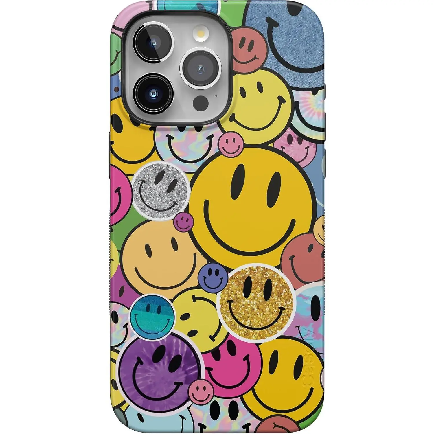 [Magnetic Compatible]Casely iPhone 17 16 15 14 13 12 |   All Smiles |   Smiley Face Sticker |   Bold Protective Design |   Compatible with MagSafe