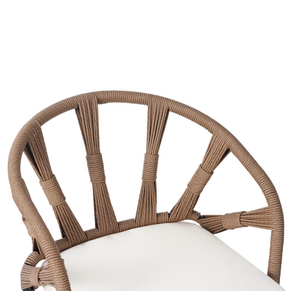 Contemporary Outdoor Set with PE Rattan Chairs and Plastic Wood Table, pool furniture ,backyard porch Suitable for Gardens and Lawn